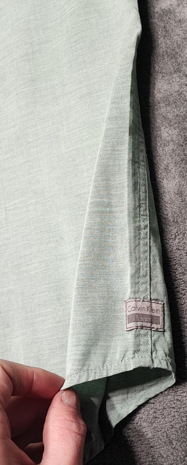 Vintage Calvin Klein Jeans Long Sleeve Shirt Sage Green Utility Men's Size M