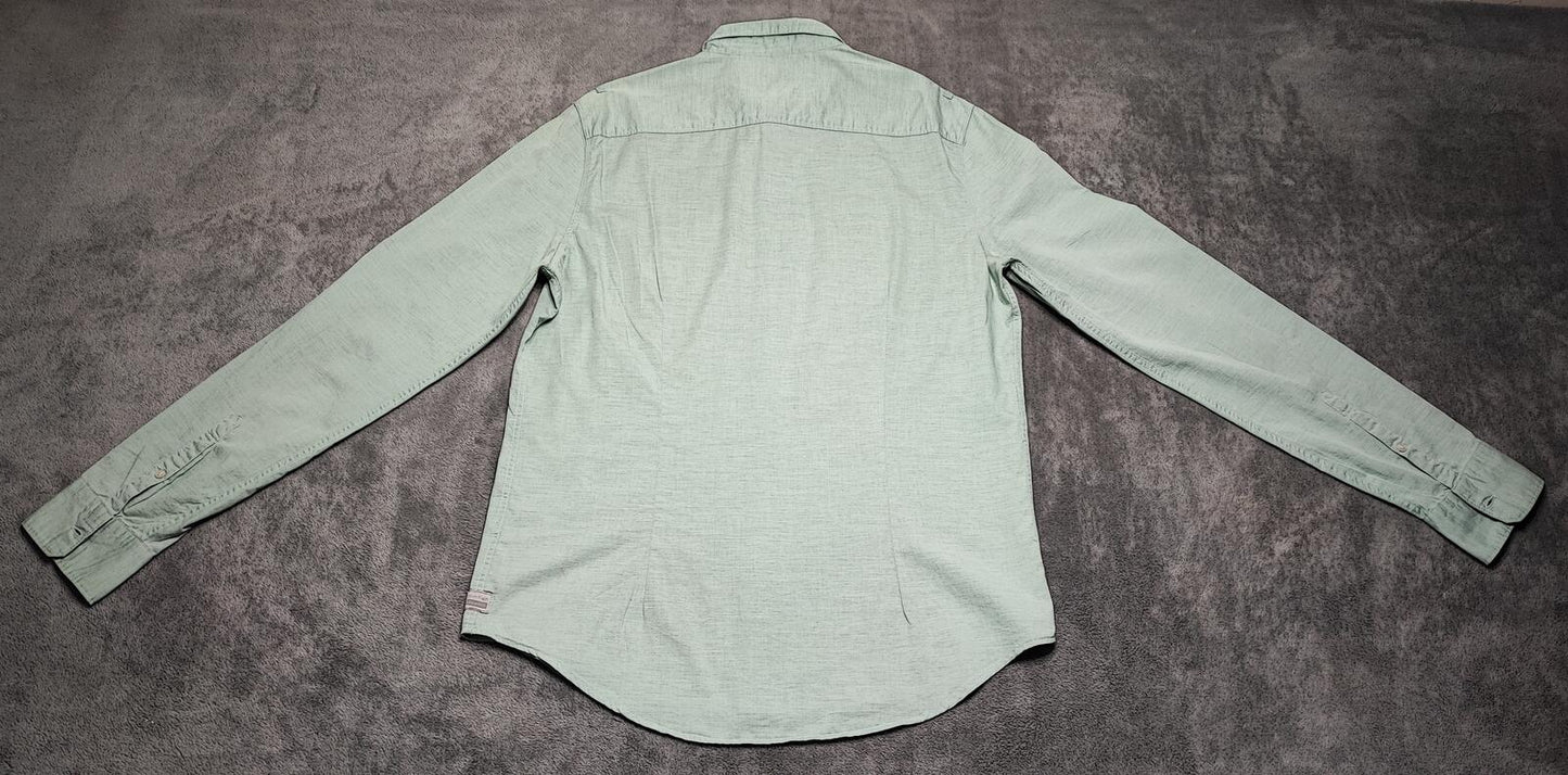 Vintage Calvin Klein Jeans Long Sleeve Shirt Sage Green Utility Men's Size M