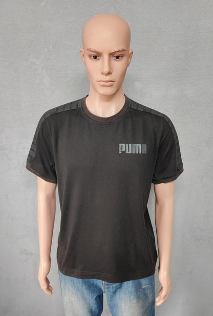 Vintage Puma Black Graphic T-Shirt Tonal Logo Retro Y2K Men's Size Large L