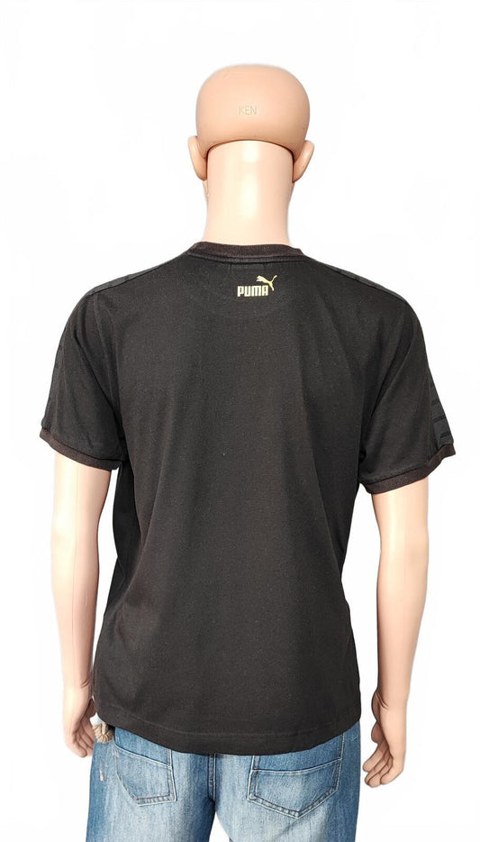 Vintage Puma Black Graphic T-Shirt Tonal Logo Retro Y2K Men's Size Large L