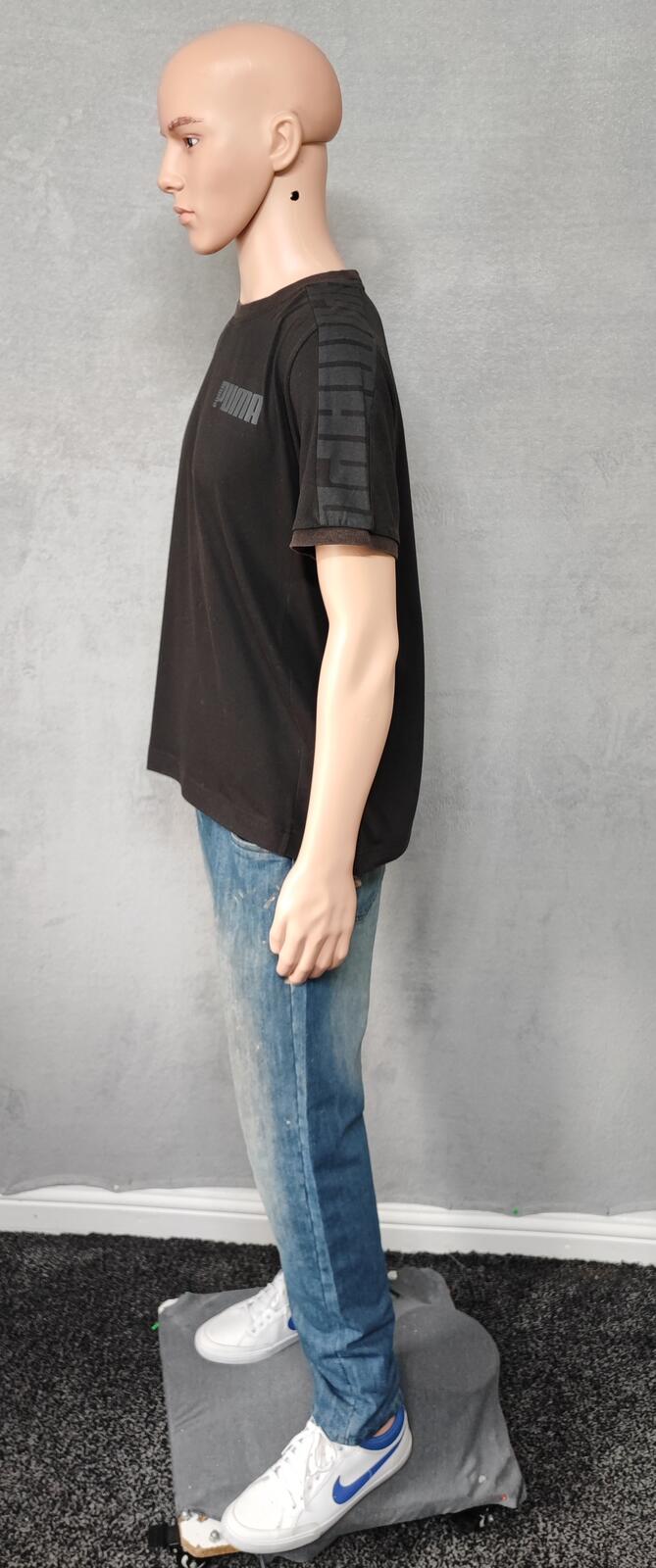 Vintage Puma Black Graphic T-Shirt Tonal Logo Retro Y2K Men's Size Large L