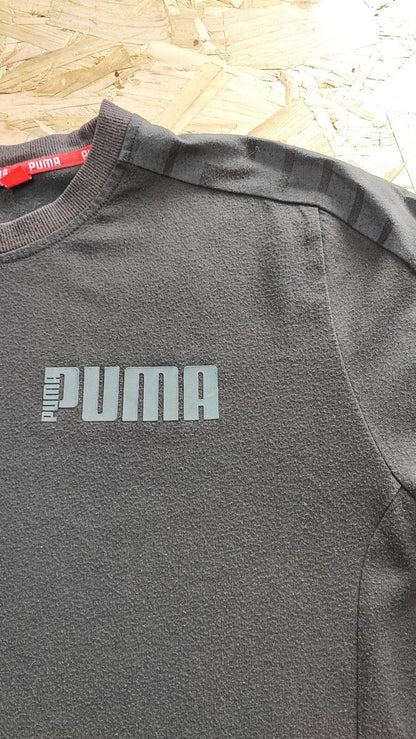 Vintage Puma Black Graphic T-Shirt Tonal Logo Retro Y2K Men's Size Large L