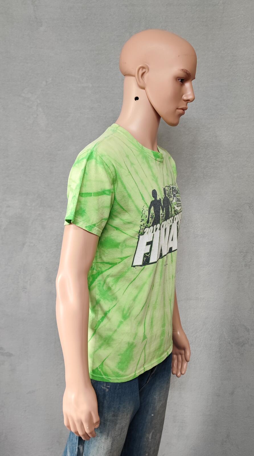 Vintage 2012 FHSAA Cross Country Tie Dye T-Shirt Neon Green Retro Men's Size M