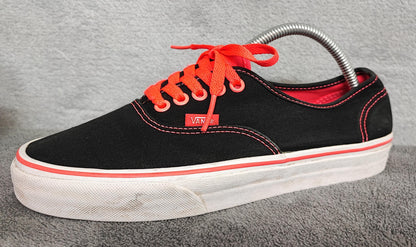 Vintage Vans Classic Plain Black Canvas Skate Trainers Shoes Men Size UK 6.5