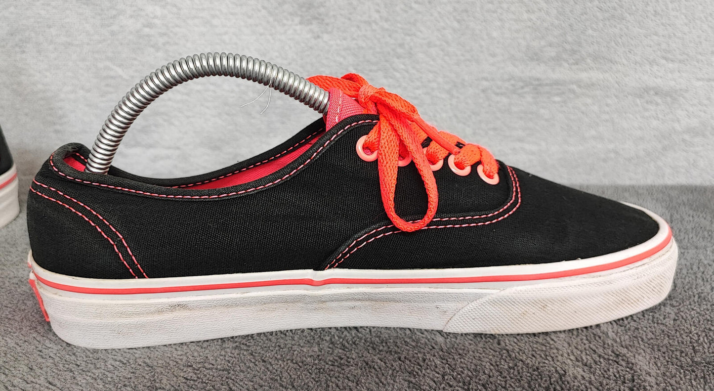 Vintage Vans Classic Plain Black Canvas Skate Trainers Shoes Men Size UK 6.5