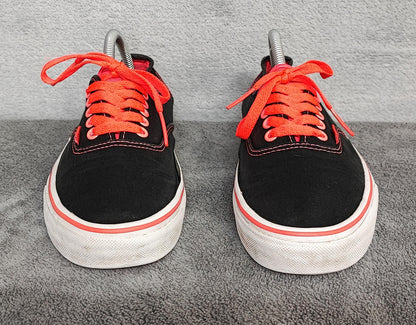 Vintage Vans Classic Plain Black Canvas Skate Trainers Shoes Men Size UK 6.5