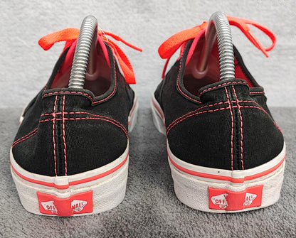 Vintage Vans Classic Plain Black Canvas Skate Trainers Shoes Men Size UK 6.5