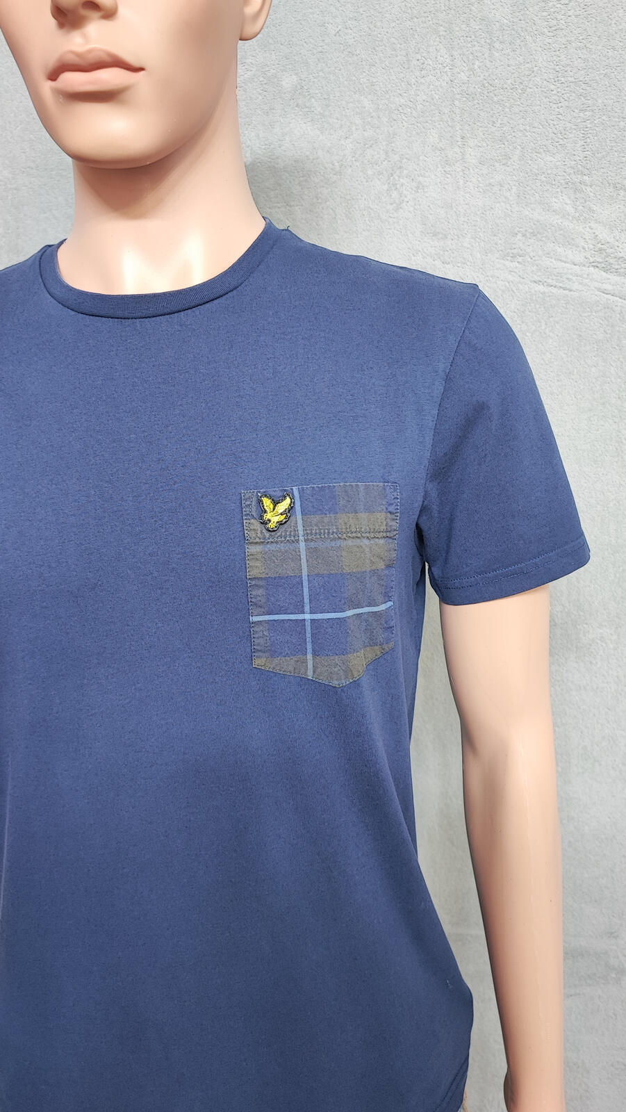 Vintage Lyle & Scott T-Shirt Navy Blue Golden Eagle Retro 90s Men's Size Small S