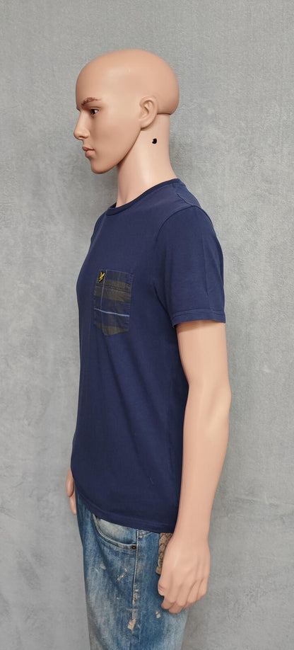 Vintage Lyle & Scott T-Shirt Navy Blue Golden Eagle Retro 90s Men's Size Small S