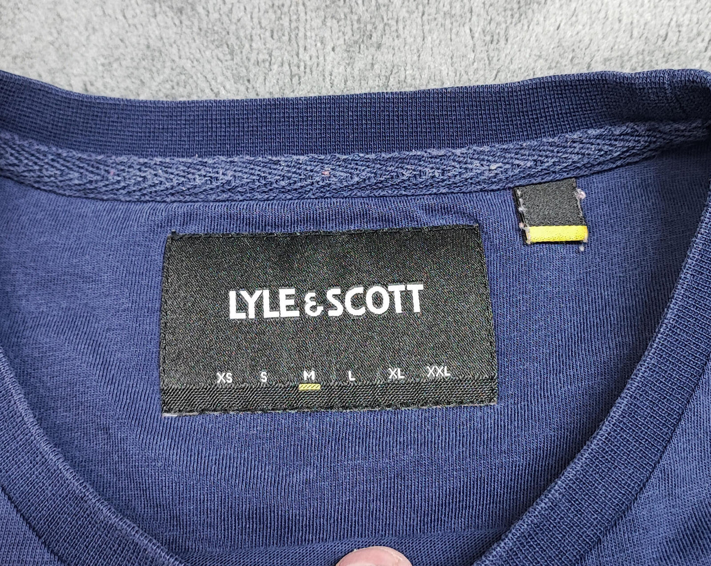 Vintage Lyle & Scott T-Shirt Navy Blue Golden Eagle Retro 90s Men's Size Small S