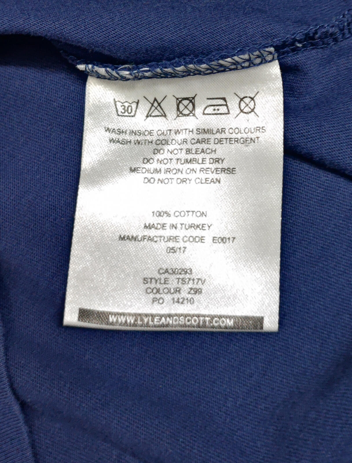 Vintage Lyle & Scott T-Shirt Navy Blue Golden Eagle Retro 90s Men's Size Small S