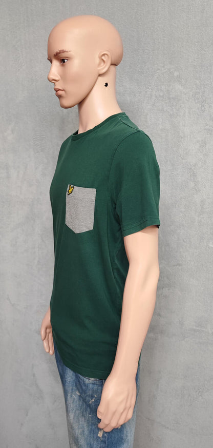 Vintage Lyle & Scott T-Shirt Green Golden Eagle Retro 90s Men's Size Small S