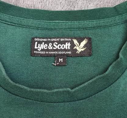 Vintage Lyle & Scott T-Shirt Green Golden Eagle Retro 90s Men's Size Small S