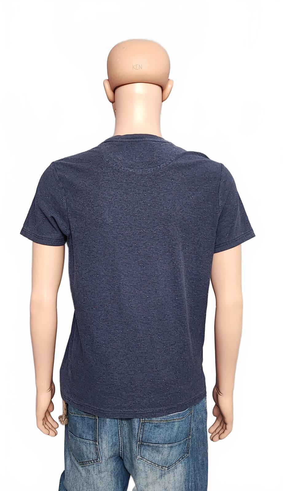 Vintage Lyle & Scott Striped T-Shirt Navy Blue Yellow Men's Size Medium M