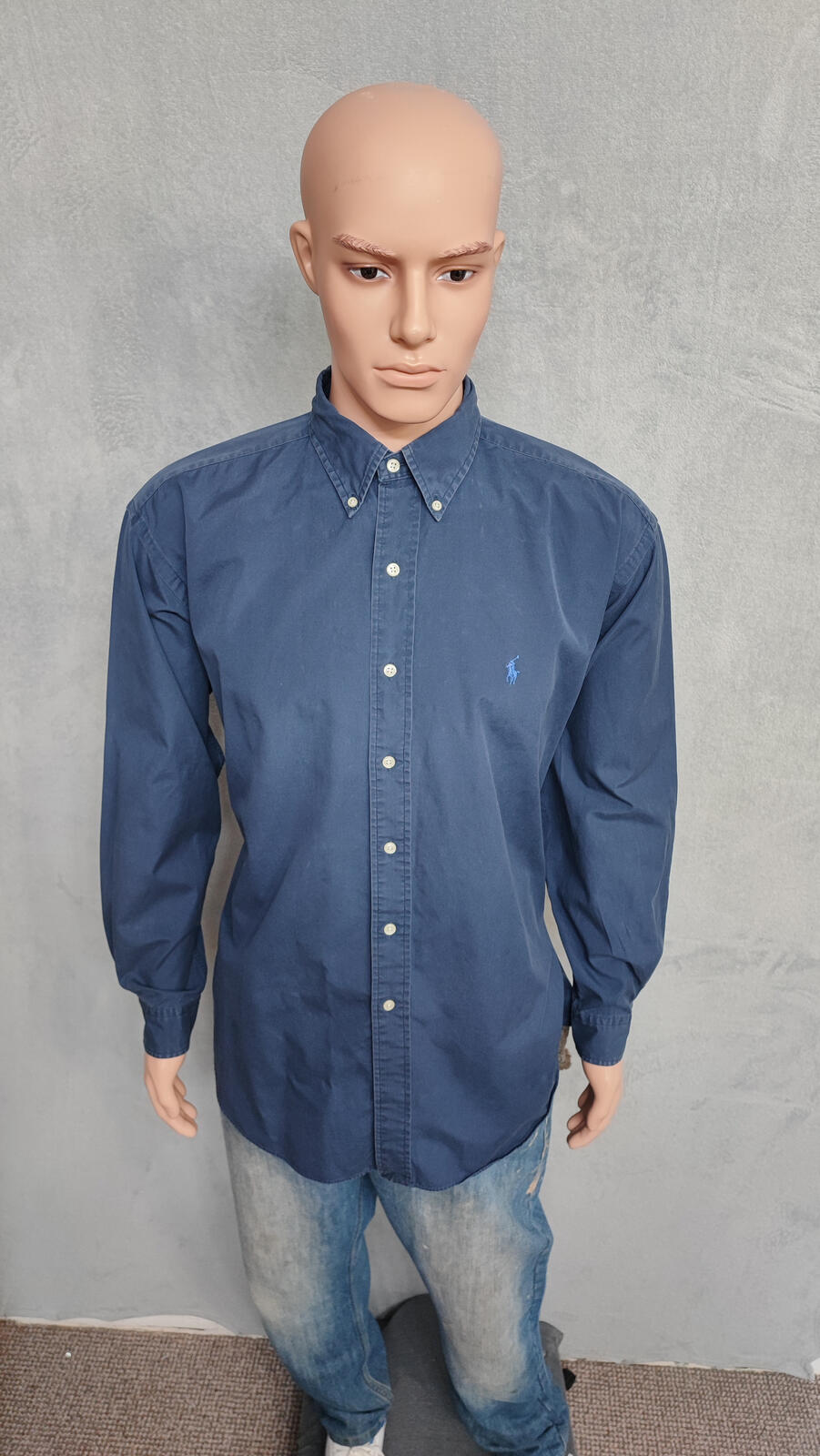 Vintage Ralph Lauren Blake Long Sleeve Shirt Faded Navy Men's Size XXL 2XL