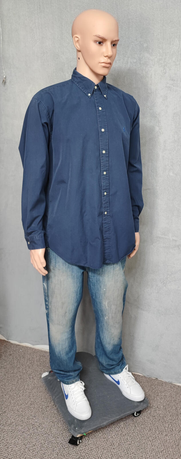 Vintage Ralph Lauren Blake Long Sleeve Shirt Faded Navy Men's Size XXL 2XL