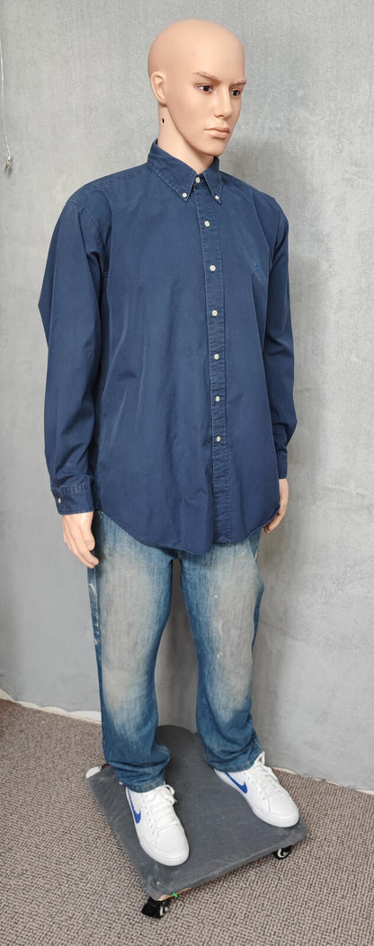 Vintage Ralph Lauren Blake Long Sleeve Shirt Faded Navy Men's Size XXL 2XL
