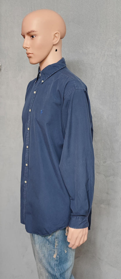 Vintage Ralph Lauren Blake Long Sleeve Shirt Faded Navy Men's Size XXL 2XL