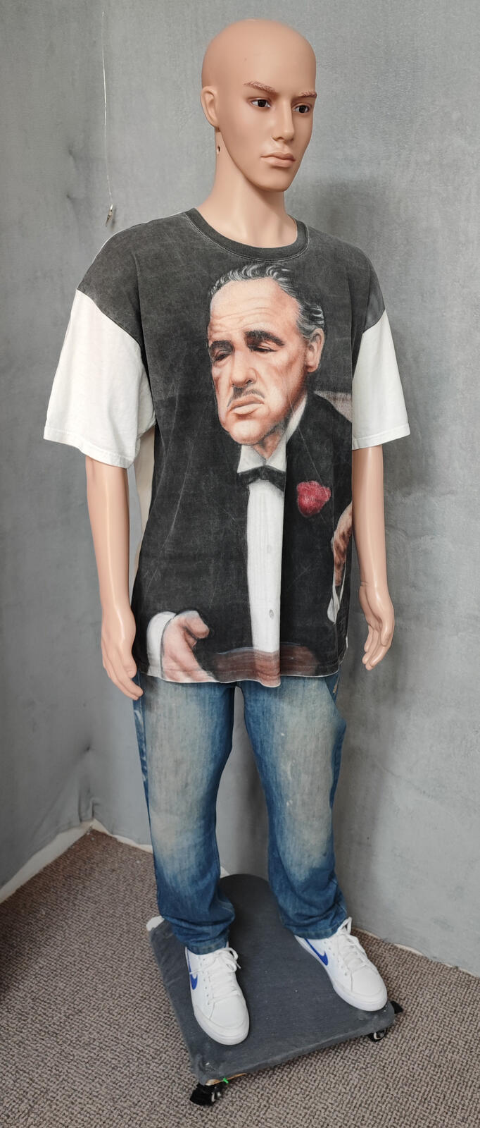 Vintage The Godfather Movie T-Shirt Monochrome All Over Print Men's Size XXL