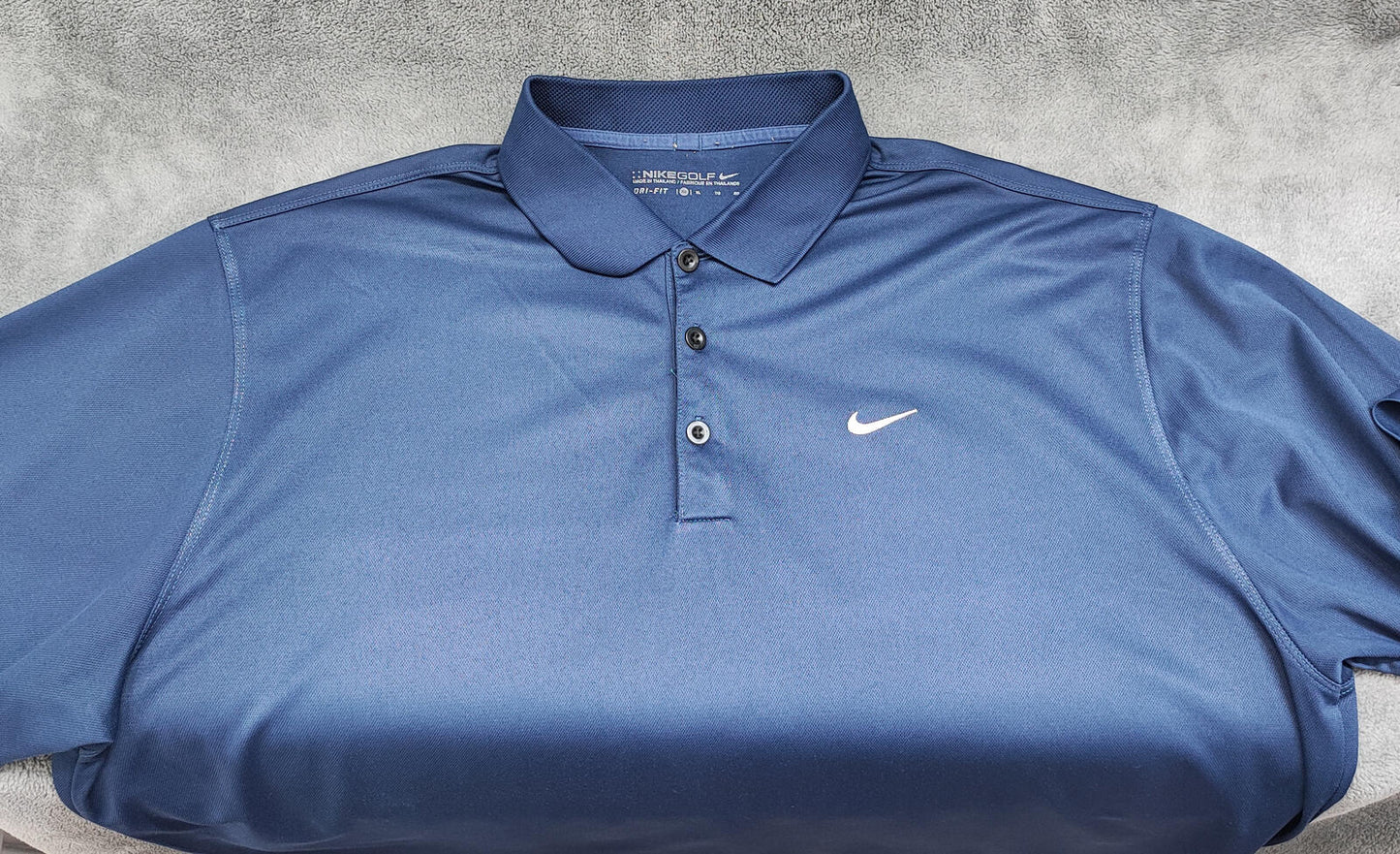 Vintage Nike Embroidered Swoosh Polo Shirt Navy Blue Retro 90s Men's Size XXL