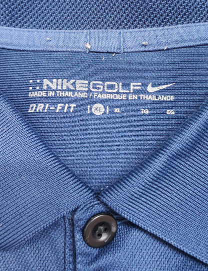 Vintage Nike Embroidered Swoosh Polo Shirt Navy Blue Retro 90s Men's Size XXL