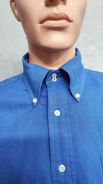 Vintage Tommy Hilfiger Plain Long Sleeve Shirt Light Blue Crest Men's Size XXL