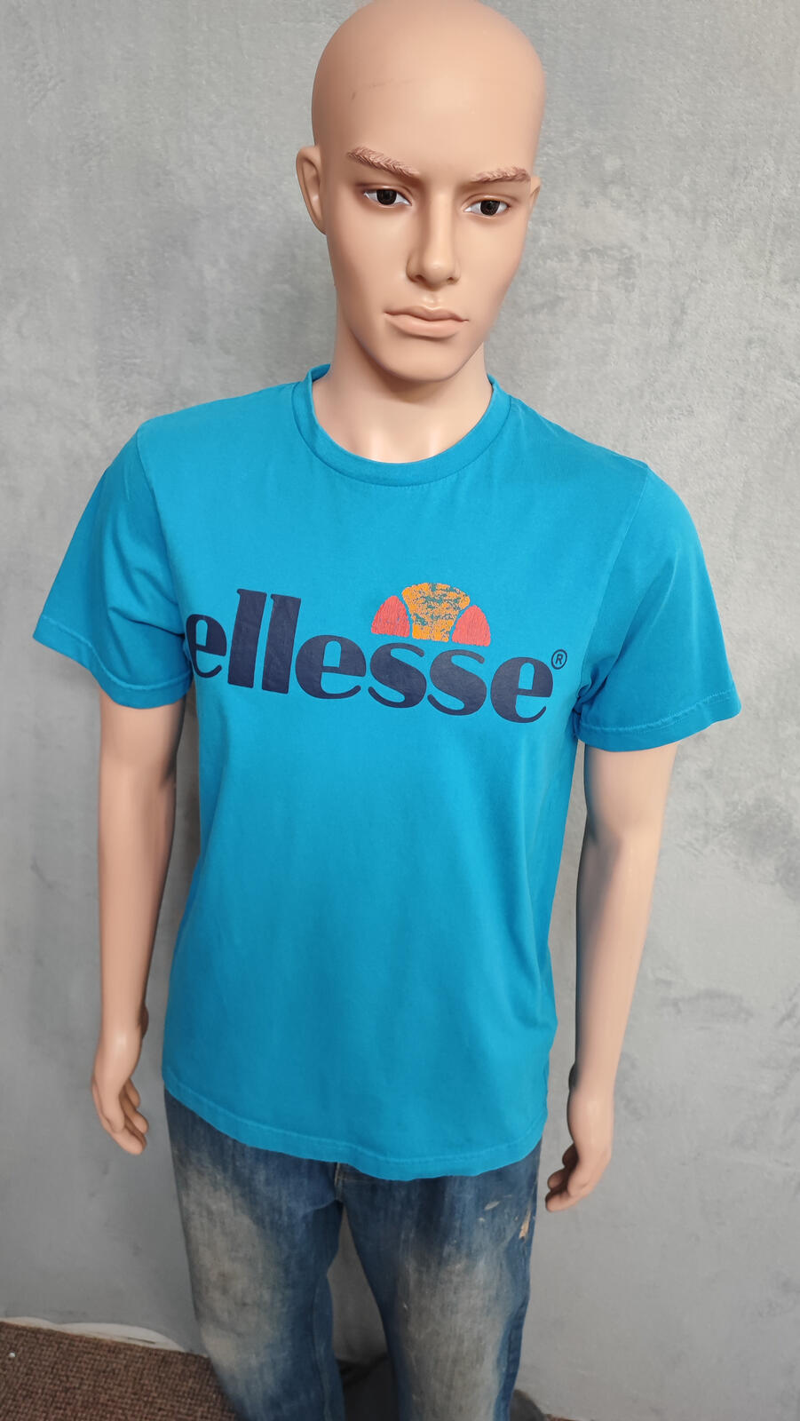 Vintage Ellesse Graphic T-Shirt Blue Retro 90s Casuals Men's Size Medium M