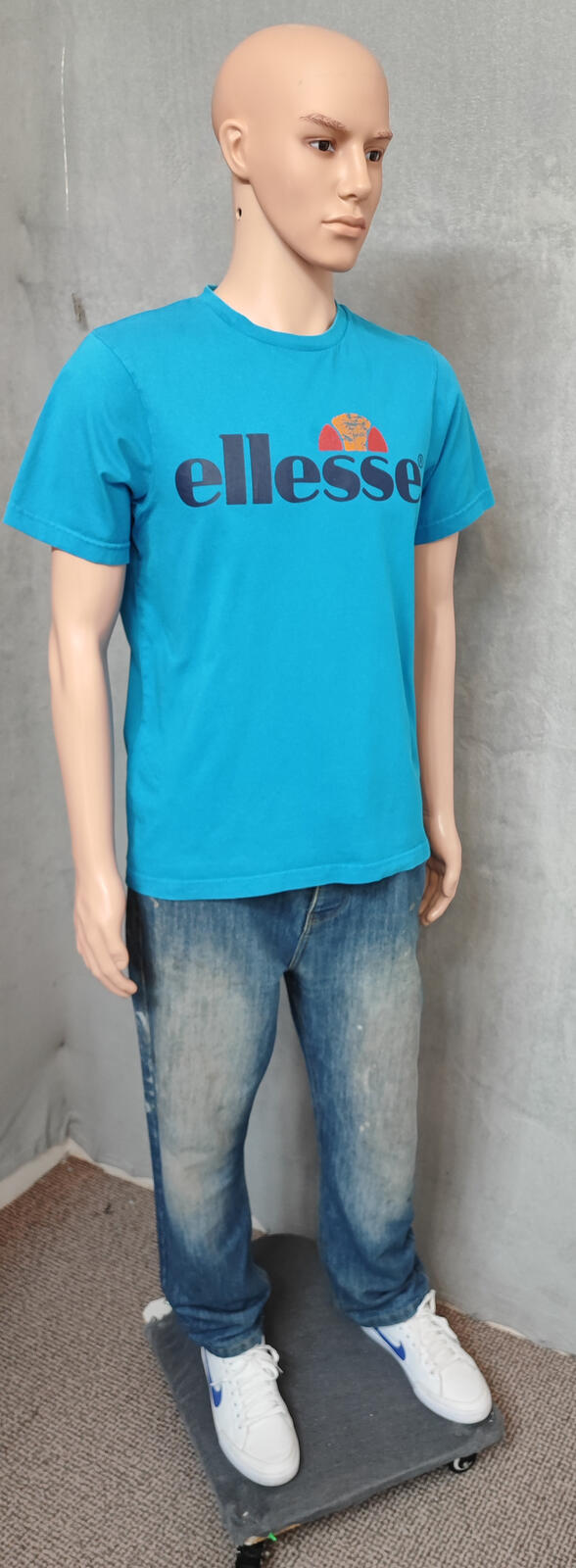 Vintage Ellesse Graphic T-Shirt Blue Retro 90s Casuals Men's Size Medium M