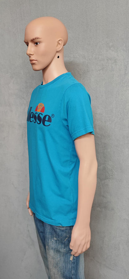 Vintage Ellesse Graphic T-Shirt Blue Retro 90s Casuals Men's Size Medium M
