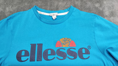Vintage Ellesse Graphic T-Shirt Blue Retro 90s Casuals Men's Size Medium M