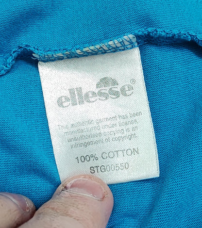 Vintage Ellesse Graphic T-Shirt Blue Retro 90s Casuals Men's Size Medium M