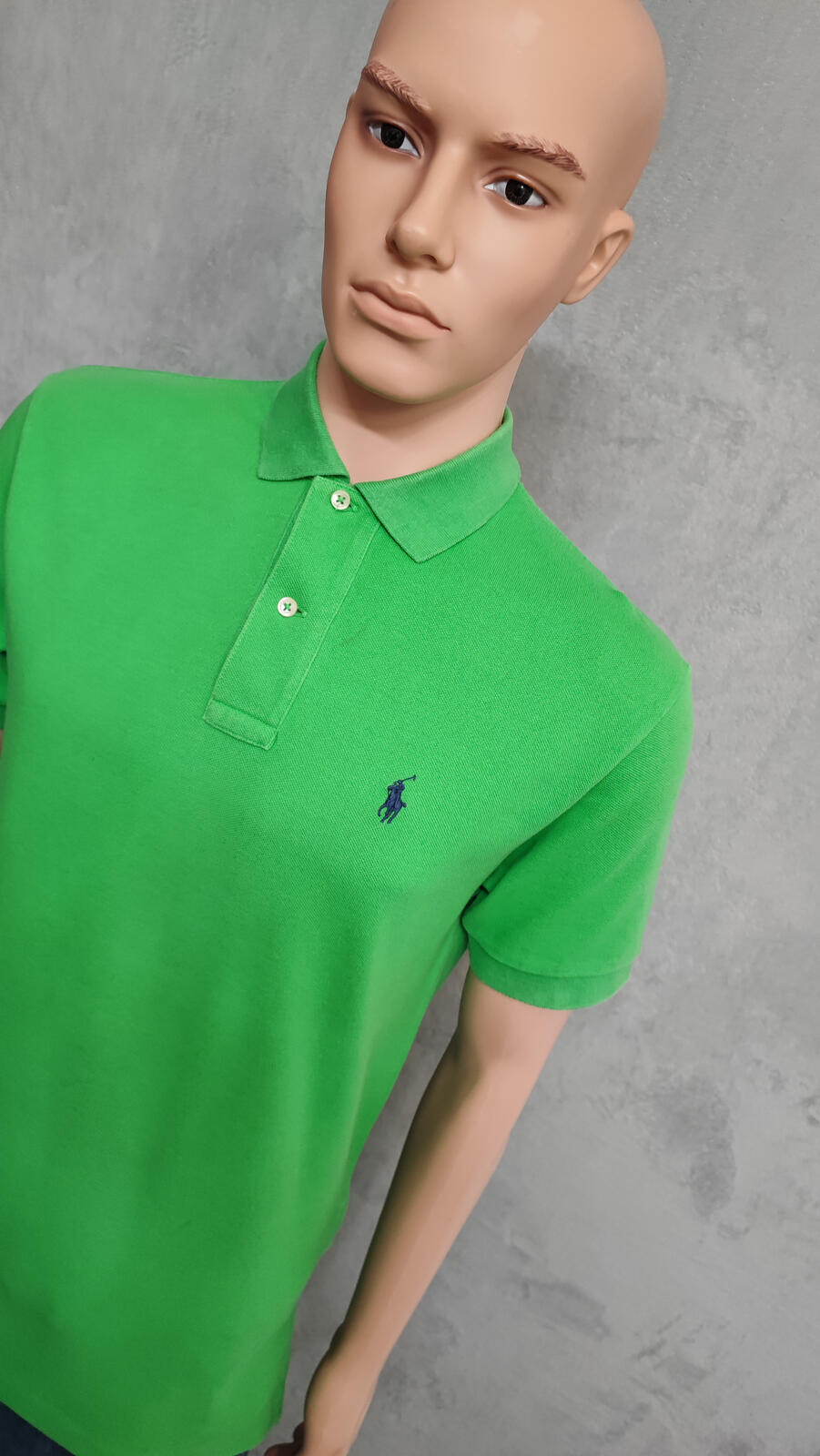 Vintage Polo Ralph Lauren Embroidered Pony Polo Shirt Green Retro 90s Men Size M
