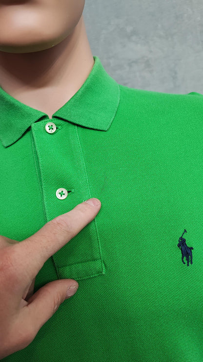 Vintage Polo Ralph Lauren Embroidered Pony Polo Shirt Green Retro 90s Men Size M
