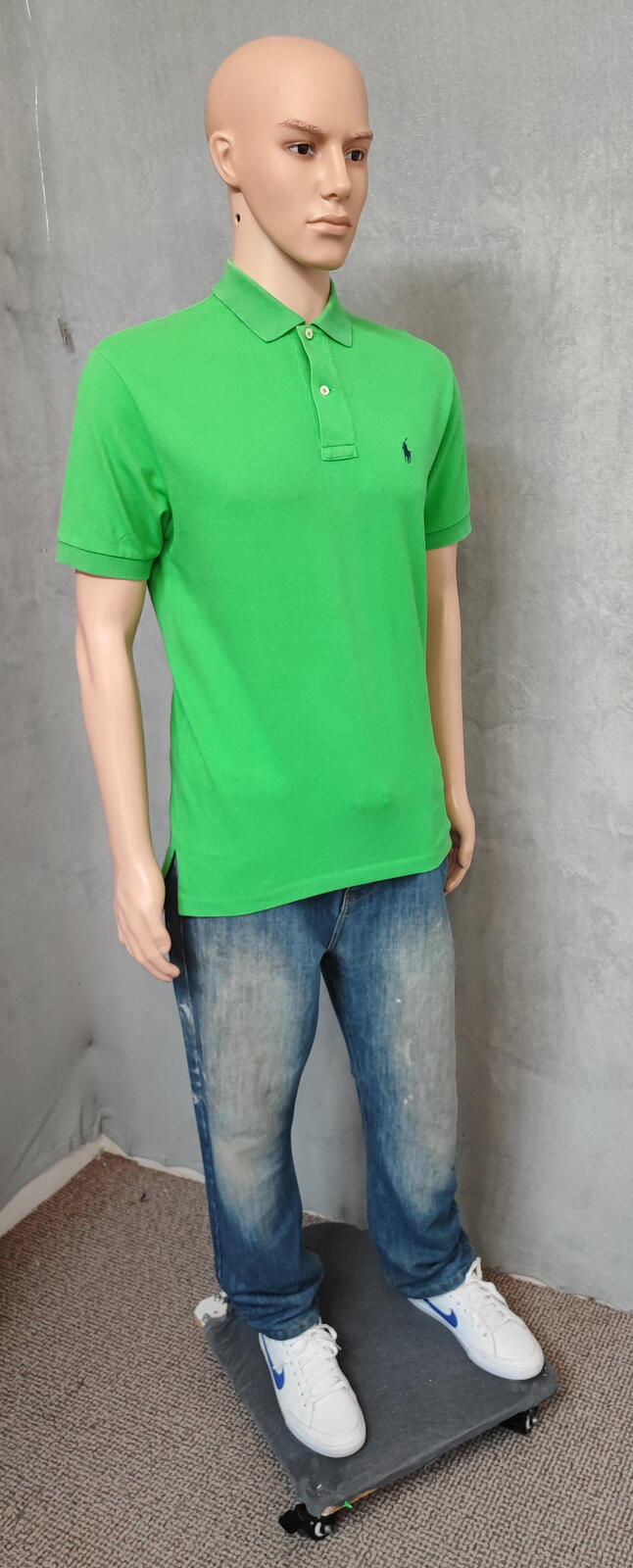 Vintage Polo Ralph Lauren Embroidered Pony Polo Shirt Green Retro 90s Men Size M