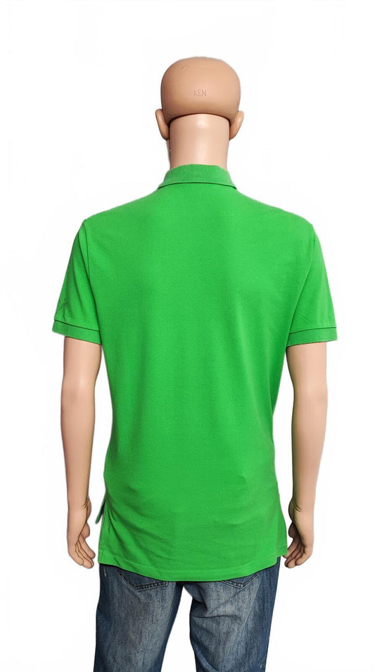 Vintage Polo Ralph Lauren Embroidered Pony Polo Shirt Green Retro 90s Men Size M