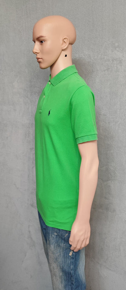 Vintage Polo Ralph Lauren Embroidered Pony Polo Shirt Green Retro 90s Men Size M
