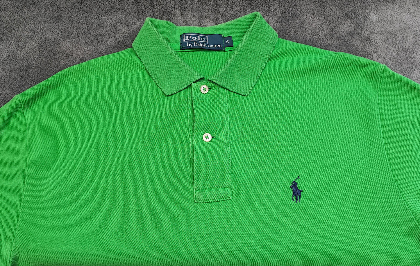 Vintage Polo Ralph Lauren Embroidered Pony Polo Shirt Green Retro 90s Men Size M