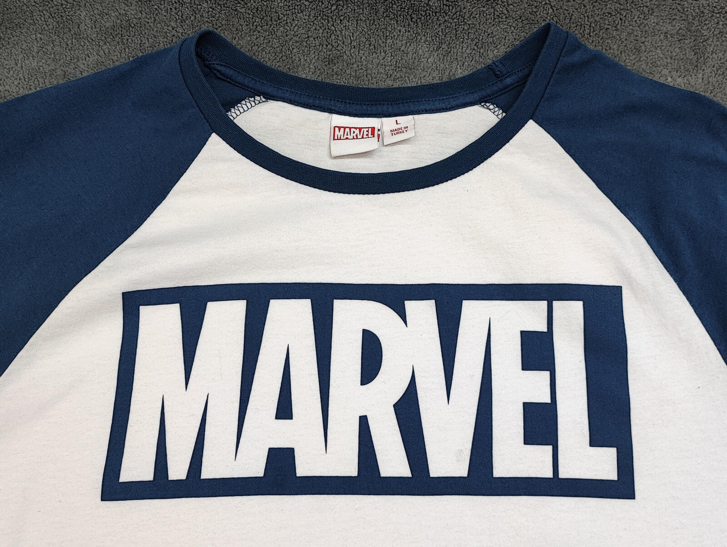 Vintage Marvel Comics Graphic T-Shirt White Blue Retro 90s Men's Size Medium M