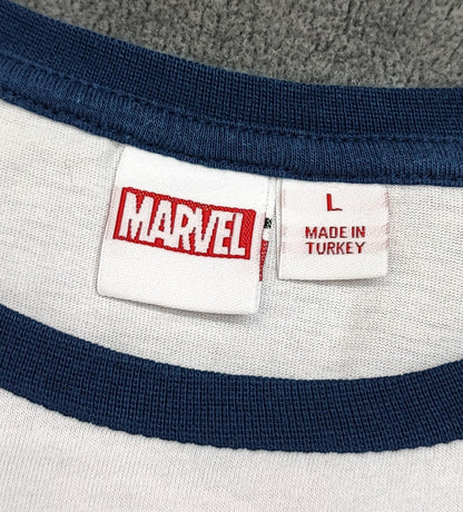 Vintage Marvel Comics Graphic T-Shirt White Blue Retro 90s Men's Size Medium M