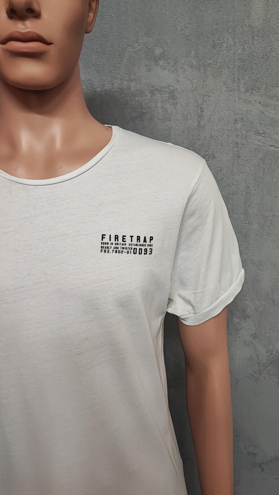 Vintage Firetrap Graphic T-Shirt White Retro Y2K Streetwear Men's Size Medium M