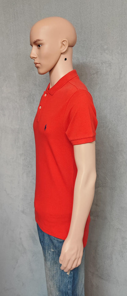 Vintage Ralph Lauren Embroidered Pony Polo Shirt Red Retro 90s Men's Size Small S
