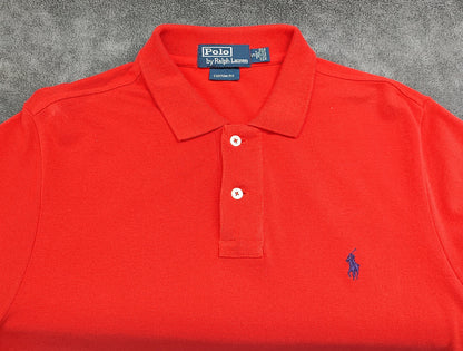 Vintage Ralph Lauren Embroidered Pony Polo Shirt Red Retro 90s Men's Size Small S