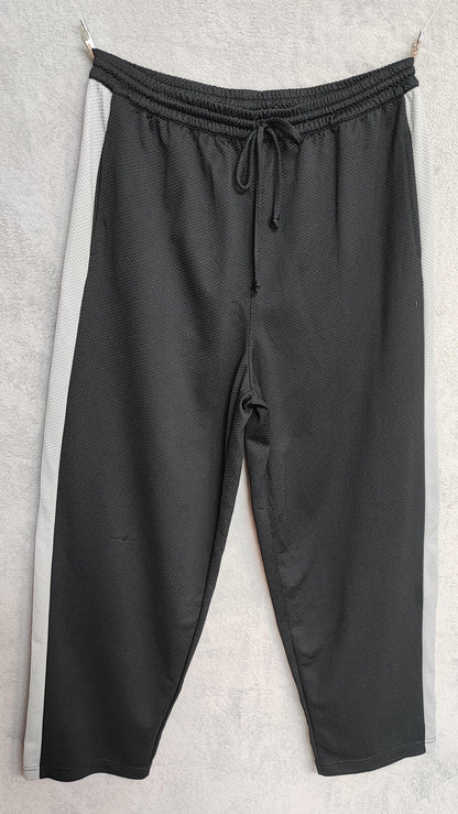Vintage Nautica Plain Black Embroidered Logo Tracksuit Bottoms Joggers Men L