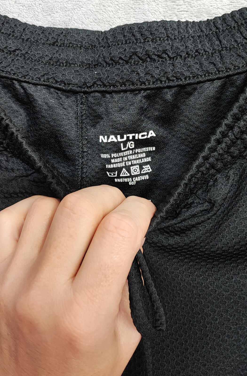 Vintage Nautica Plain Black Embroidered Logo Tracksuit Bottoms Joggers Men L