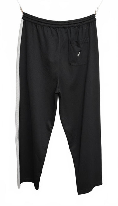 Vintage Nautica Plain Black Embroidered Logo Tracksuit Bottoms Joggers Men L