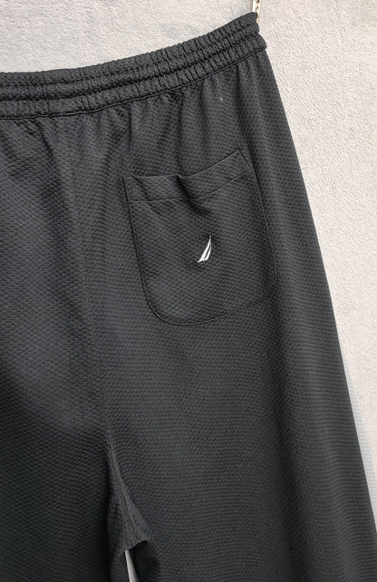 Vintage Nautica Plain Black Embroidered Logo Tracksuit Bottoms Joggers Men L