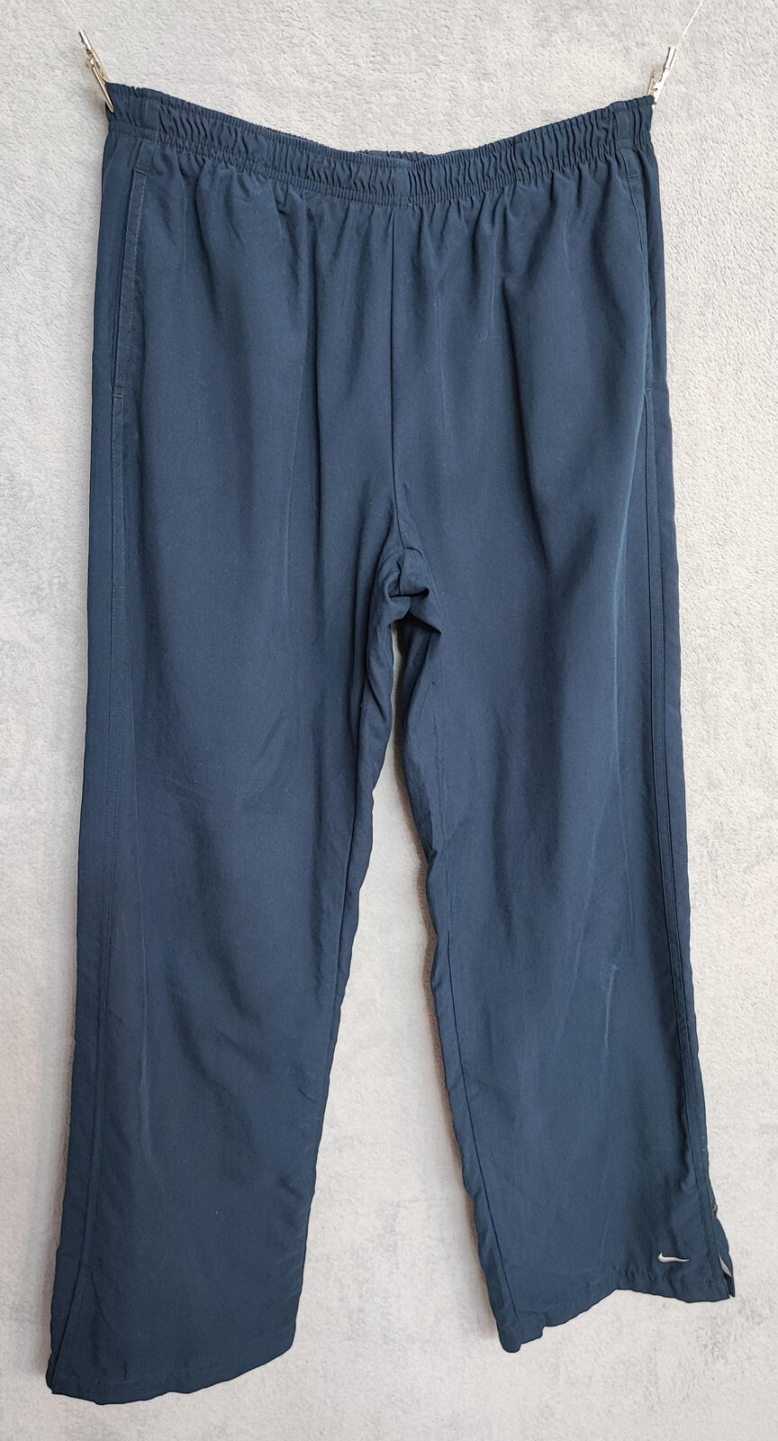 Vintage Nike Lined Plain Navy Blue Swoosh Track Bottoms Women Size Large Medium