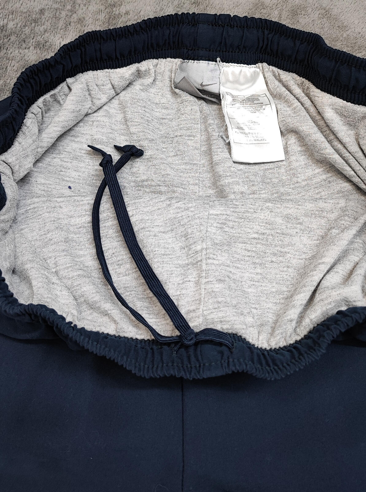 Vintage Nike Lined Plain Navy Blue Swoosh Track Bottoms Women Size Large Medium