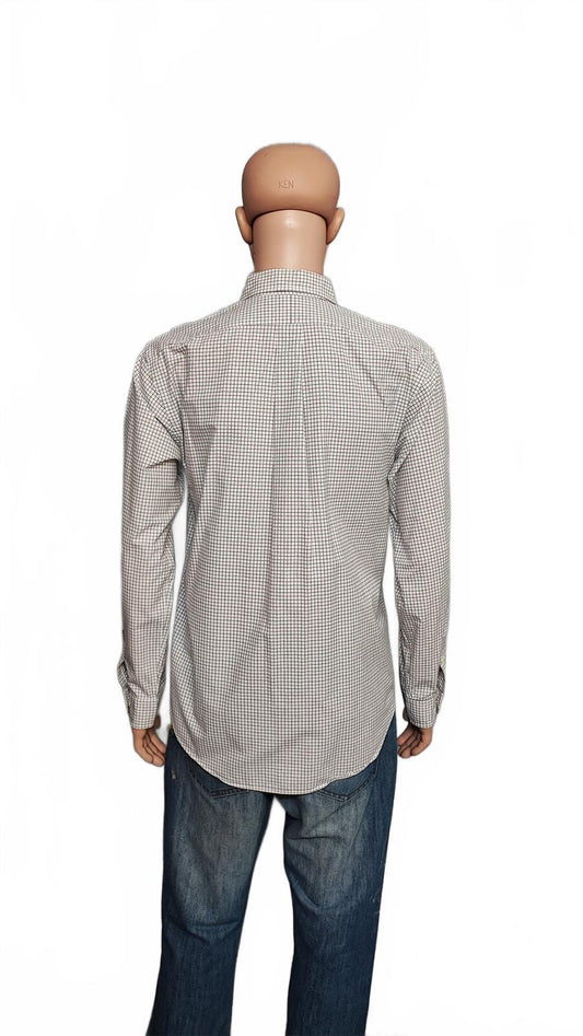 Vintage Polo Ralph Lauren Checked Long Sleeve Plaid Casual Shirt White Men's XL