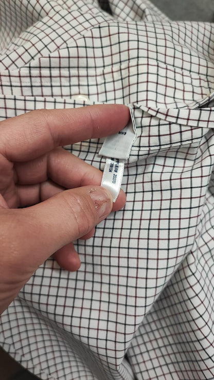 Vintage Polo Ralph Lauren Checked Long Sleeve Plaid Casual Shirt White Men's XL